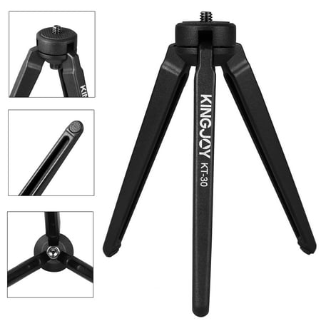 KINGJOY Metal Mini Tripod Black Desktop Tabletop Stand Compact Tripod for Mobile Phone DSLR Camera