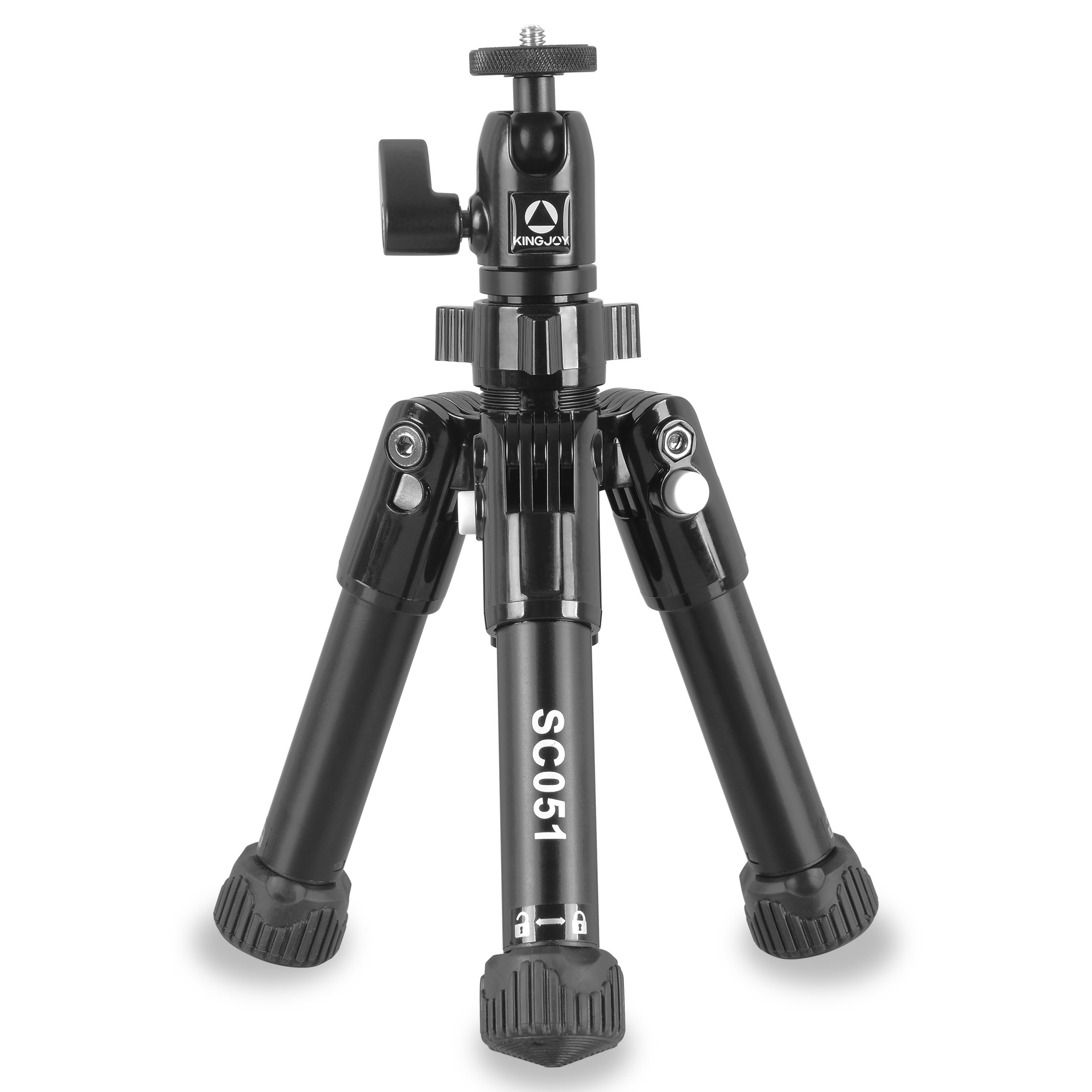 KINGJOY Travel Camera Tripod Aluminum Black Tripode Stand Portable
