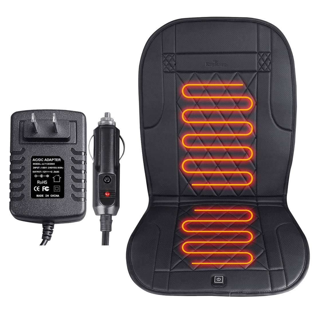 1pc Black Button Switch, Single Gear Car Heated Seat Cushion