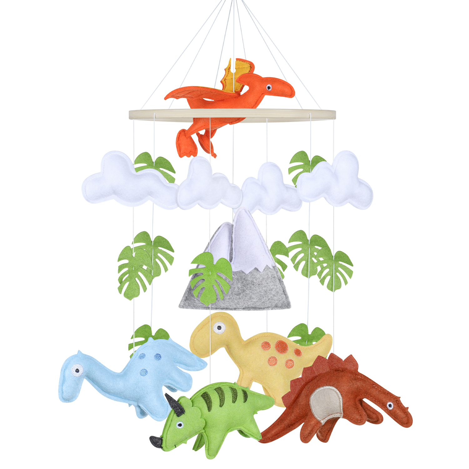 KINGMAS Dinosaur Baby Mobile for Crib Baby Nursery Dinosaur Mobile