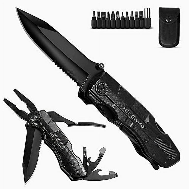 KINGMAX Pocket KnifeMultitool Tactical Knife with BladeSaw Plier