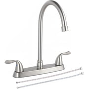 KINGO HOME 8 inch Brushed Nickel Centerset Kitchen Faucet, 2-Handle 13 inch High Arc, Spot Resist, Grifo De Cocina