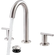 KINGO HOME 8 inch Brushed Nickel Widespread Bathroom Faucet, 3-Hole 2-Handle High Arc with Pop-up Drain, Spot Resist, Grifo De Ba o