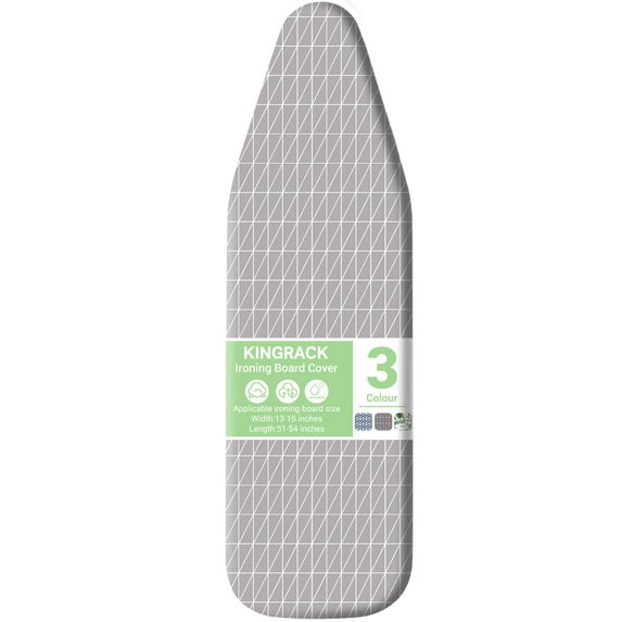 KINGRACK Ironing Board Cover with Spring Toggle, Heat Resistant, Elasticized Edge 13"x43", Printed Blue Brushstrokes