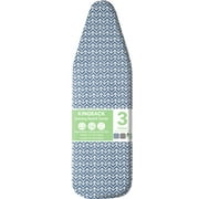 KINGRACK Ironing Board Cover with Spring Toggle, Heat Resistant, Elasticized Edge 13"x43", Printed Blue Brushstrokes