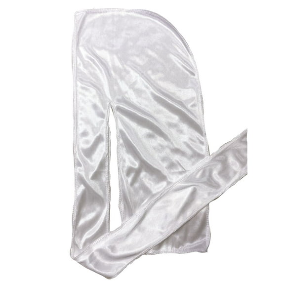 FOR KINGS. BY KINGS CROWN LMTD SUPPLY Silky Durag Waves 360 - [ MultipleColors ] 360 waver Du Rag with long tails and quadruple stitching - (Godly White)