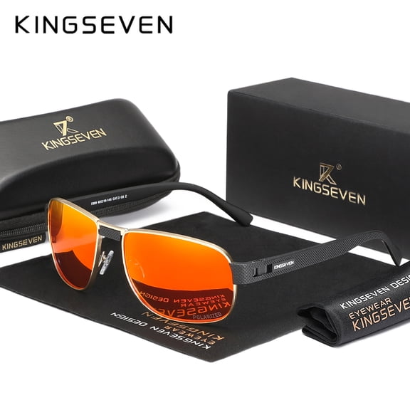 KINGSEVEN Alloy Rectangle Frame Sunglasses Polarized UV400 Driving Glasses For Men Women