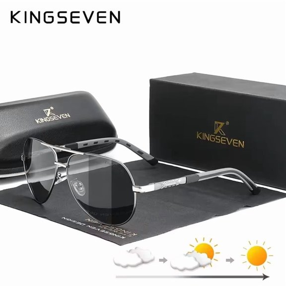 KINGSEVEN Classic Pilot Sunglasses Fashion Alloy Frame UV400 Polarized Eyewear