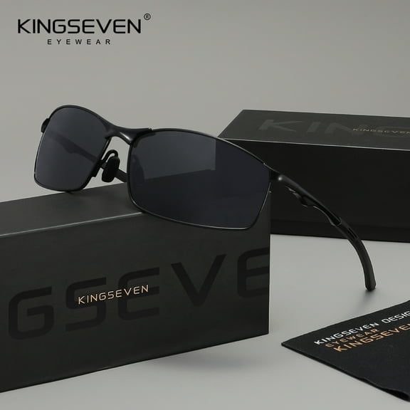 KINGSEVEN Lightweight Alloy Design Sunglasses Polarized UV400 Rectangle Frame Eyewear For Men Women Driving Glasses