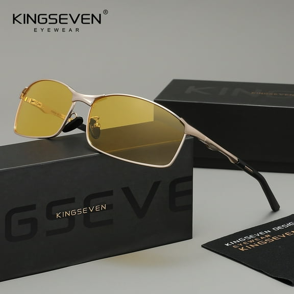 KINGSEVEN Lightweight Alloy Design Sunglasses Polarized UV400 Rectangle Frame Eyewear For Men Women Driving Glasses