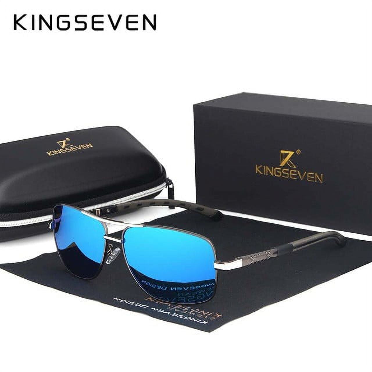 KINGSEVEN Men Vintage Aluminum Polarized Sunglasses Classic Brand Sun  glasses Coating Lens Driving Eyewear For Men/Women 