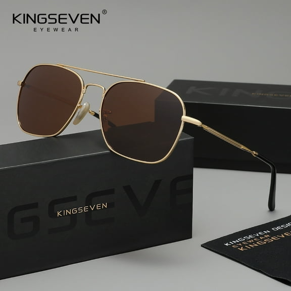 KINGSEVEN Men Women Polarized UV400 Sunglasses Classic Rectangle Design Alloy Frame