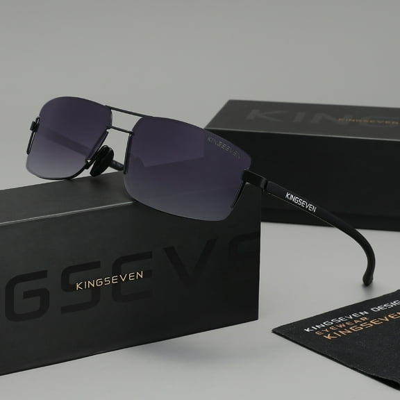 KINGSEVEN Men's Driving Sunglasses Polarized UV400 Rectangle Alloy Frame