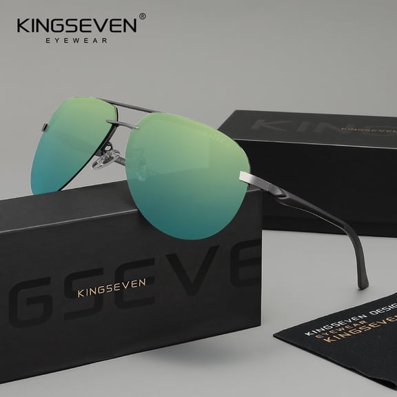 KINGSEVEN Men's Polarized Sunglasses UV400 Pilot Style Alloy Frame
