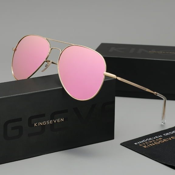 KINGSEVEN Men's UV400 Polarized Sunglasses Pilot Alloy Frame