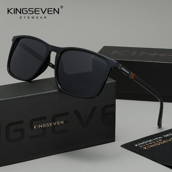 KINGSEVEN Men's UV400 Sunglasses Driving Polarized Rectangle Frame