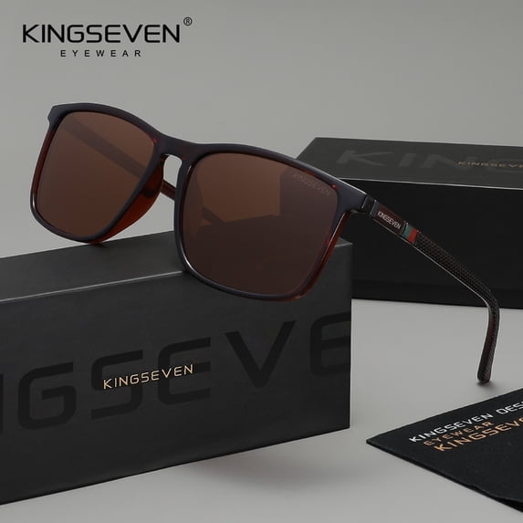 KINGSEVEN Men's UV400 Sunglasses Driving Polarized Rectangle Frame
