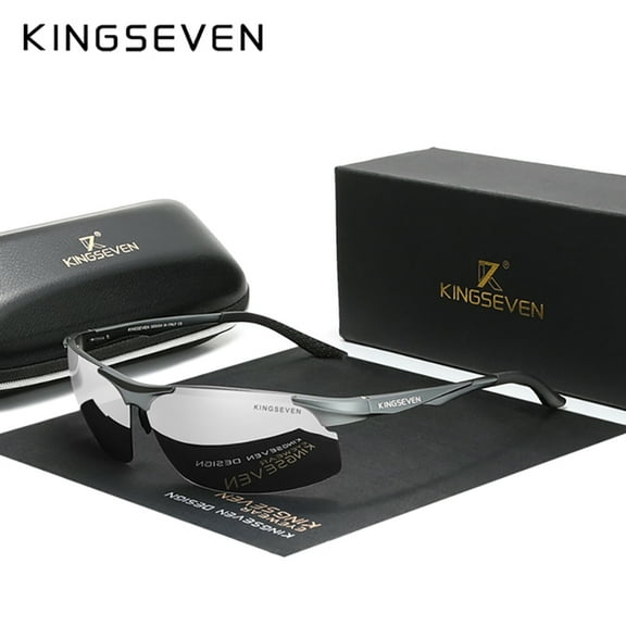 KINGSEVEN Ultra Light Aluminum Magnesium Frame Sunglasses For Man with UV Protection