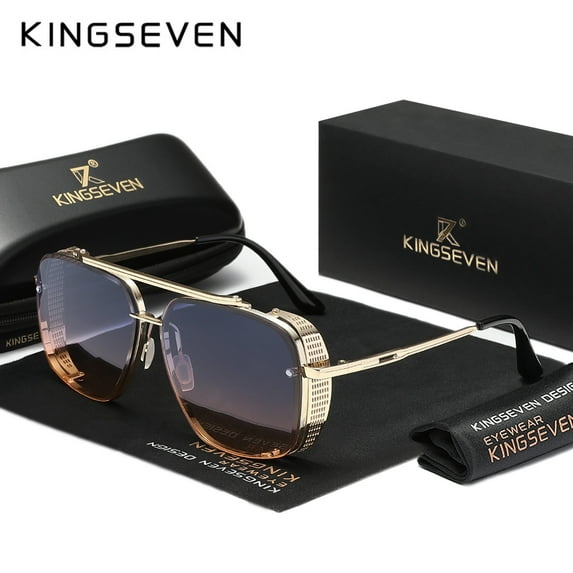 KINGSEVEN Vintage Alloy Design Sunglasses UV400 High Quality Men Women Driving Protection Eyewear