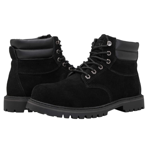 KINGSHOW Men's Work Boots Black Soft Toe Work Boots for Men 6.5 M US