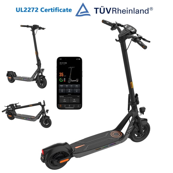 KINGSONG N14KSE Electric Scooter for Adults UL2272 900W Powerful Motor 10" Pneumatic Tires 25Miles Long Range Dual Brake & EABS Disc Brake Foldable Commuting E-Scooter Apple Find My