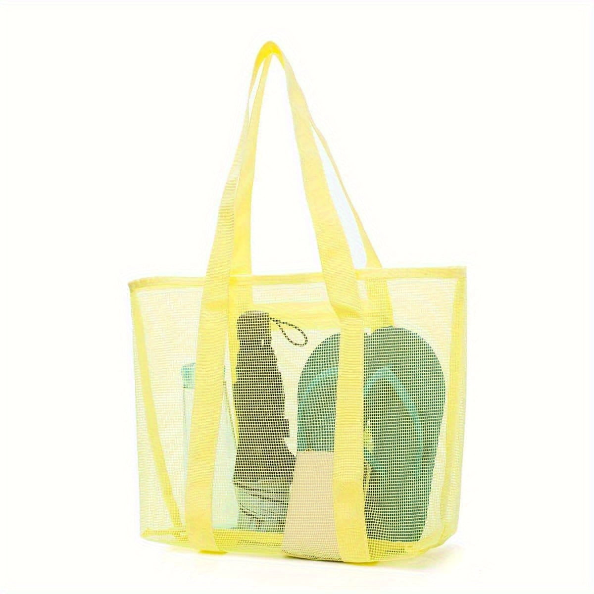 KINGSS Capacity Mesh Clear Beach Bag Summer Beach Organizer Lightweight