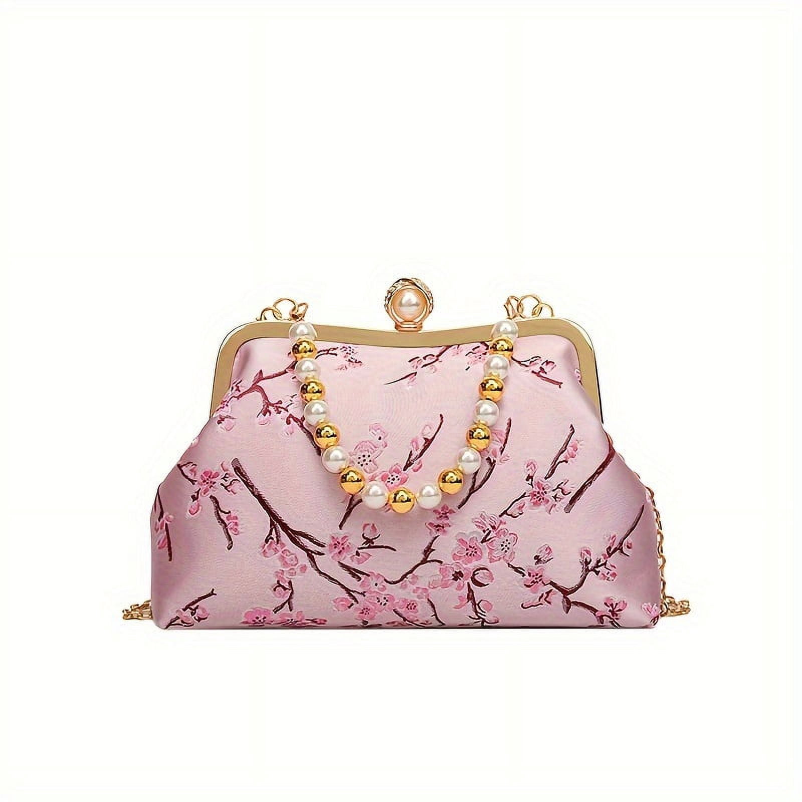 Red Printed Floral Chain Shoulder Cross Party Bag main image 1