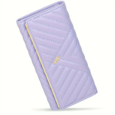 KINGSS Quilted Long Wallet For Women  RFID Blocking Trifold Wallet  Multi Card Organizer Coin Purse Gift