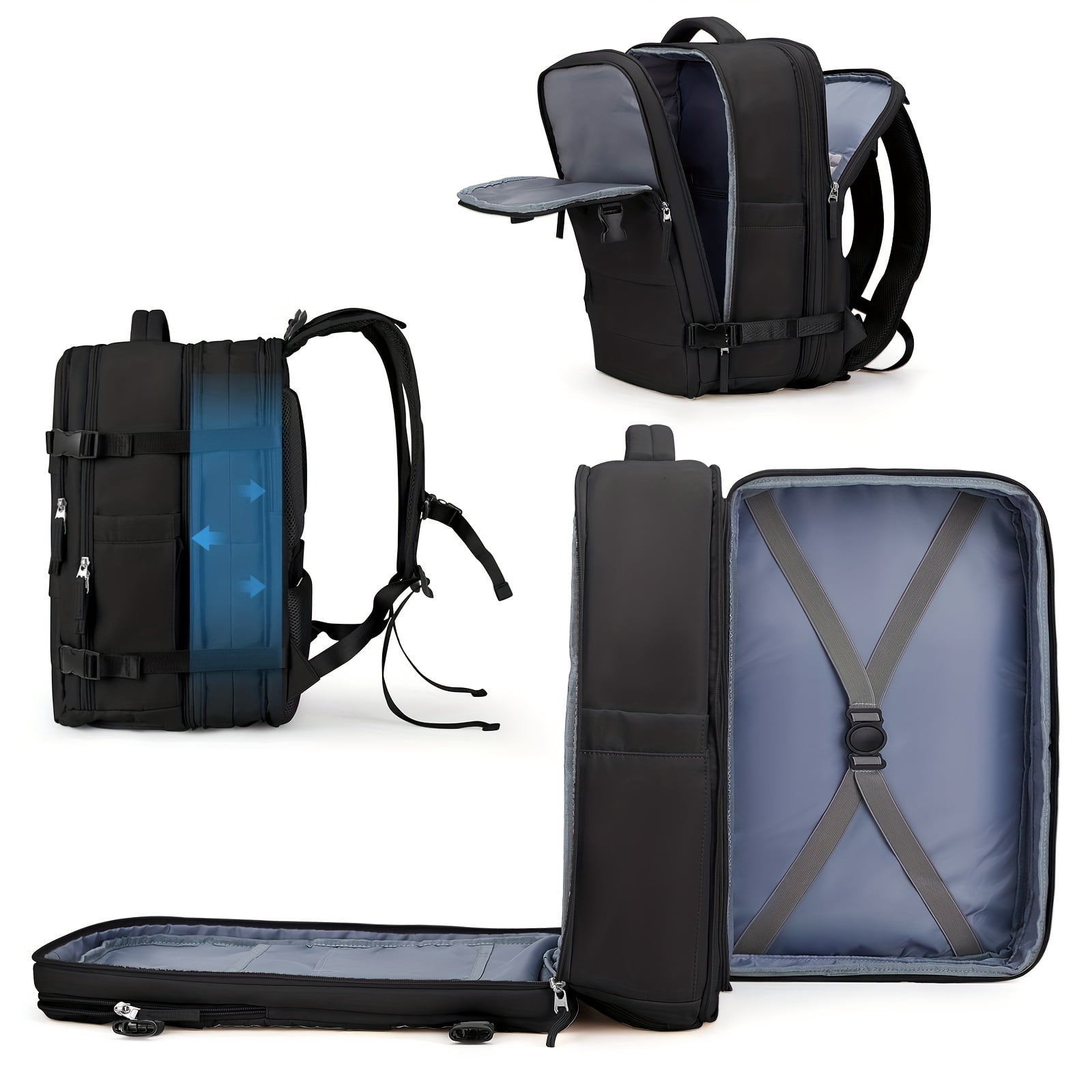 KINGSS Travel Essentials Backpack Carry On Flight Approved Mochila De ...