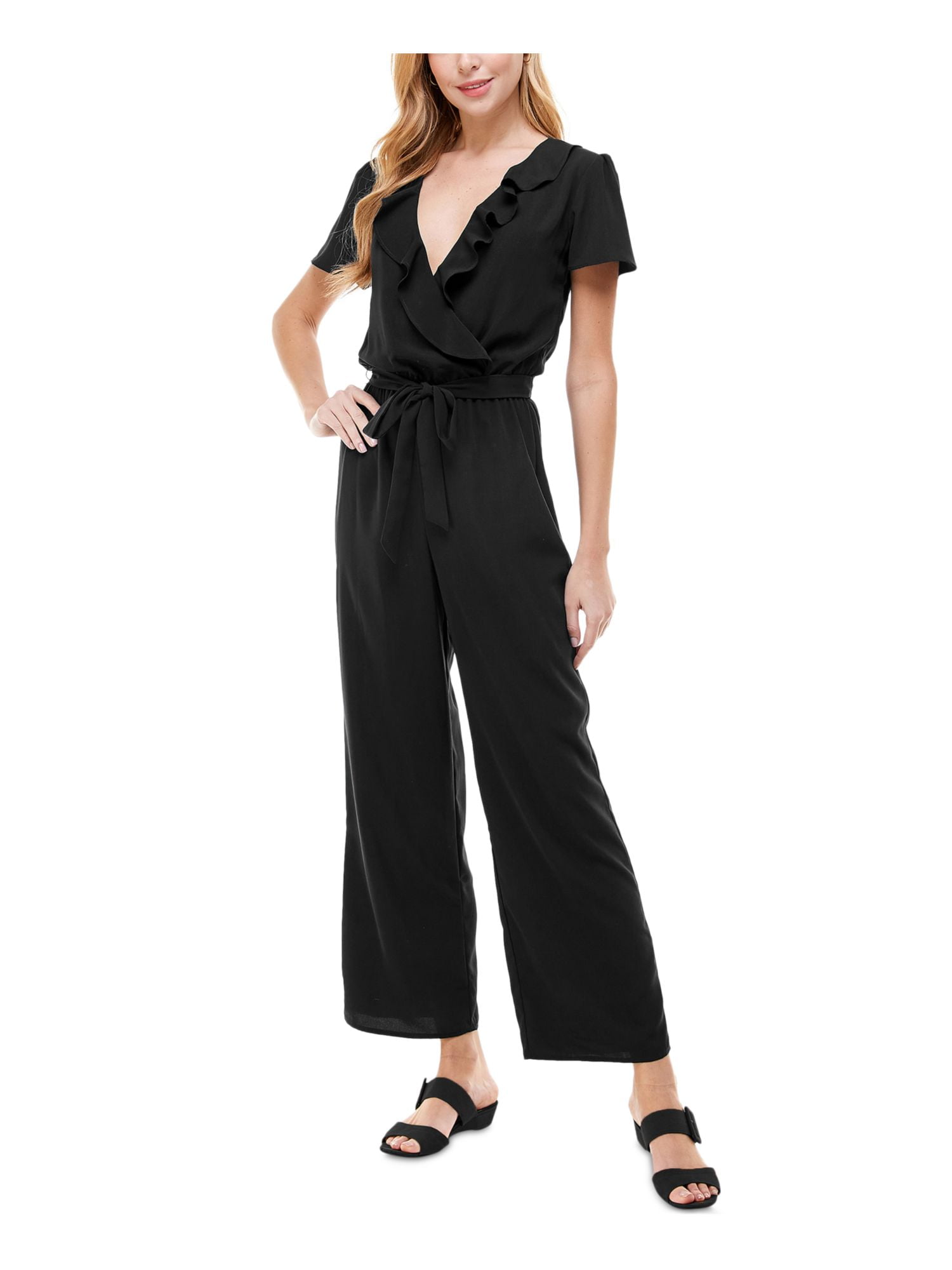 Posijego Womens Button Up Long Sleeve Jumpsuit Oversized Loose Tie
