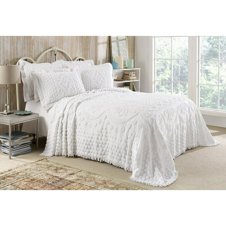 White chenille pillow clearance shams