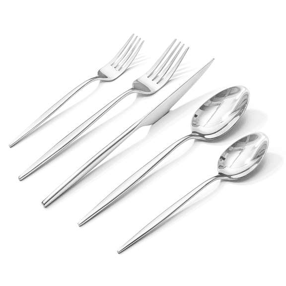 KINGSTONE 20-Piece Silverware Set, Premium 18/10 Stainless Steel Flatware Cutlery Set, Tableware Forks Knives Spoons for 4