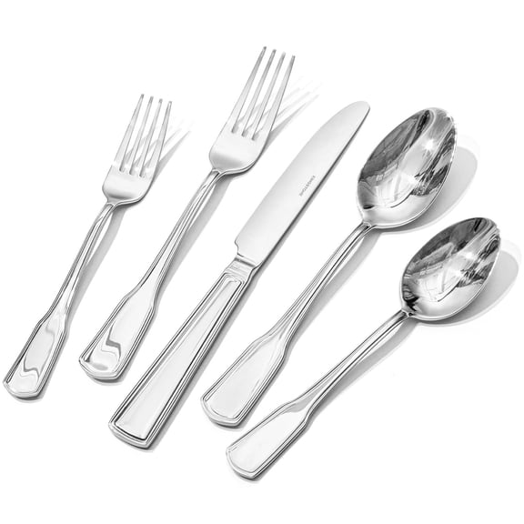 KINGSTONE 30-Piece Flatware Set, 18/10 Stainless Steel Silverware Set, Service for 6, Dishwasher Safe