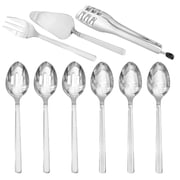 KINGSTONE 9 Pieces Serving Utensils Set, 18/10 Stainless Steel Hostess Set for Party Banquet Buffet, Dishwasher Safe, Silver