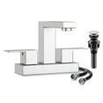 thumbnail image 1 of KINGTACK Bathroom Faucets, 4 Inch Brushed Nickel Bathroom Faucets for Sink 3 Hole, 2 Handle Bathroom Sink Faucets with Pop-up Drain and Supply Lines, 1 of 10