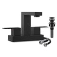 thumbnail image 1 of KINGTACK Bathroom Faucets, 4 Inch Matte Black Bathroom Faucets for Sink 3 Hole, 2 Handle Bathroom Sink Faucets with Pop-up Drain and Supply Lines, 1 of 10