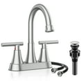 thumbnail image 1 of KINGTACK Bathroom Sink Faucet, 4 inch Brushed Nickel 2-Handle Bathroom Faucets with Pop-up Drain and 2 Supply Hoses, Fits 2 or 3-hole Sink, 1 of 10