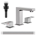 thumbnail image 1 of KINGTACK Bathroom Sink Faucet, 8 inch Brushed Nickel Bathroom Faucet with Pop Up Drain, 2 Handle Vanity Faucet with Water Supply Hoses, 1 of 11