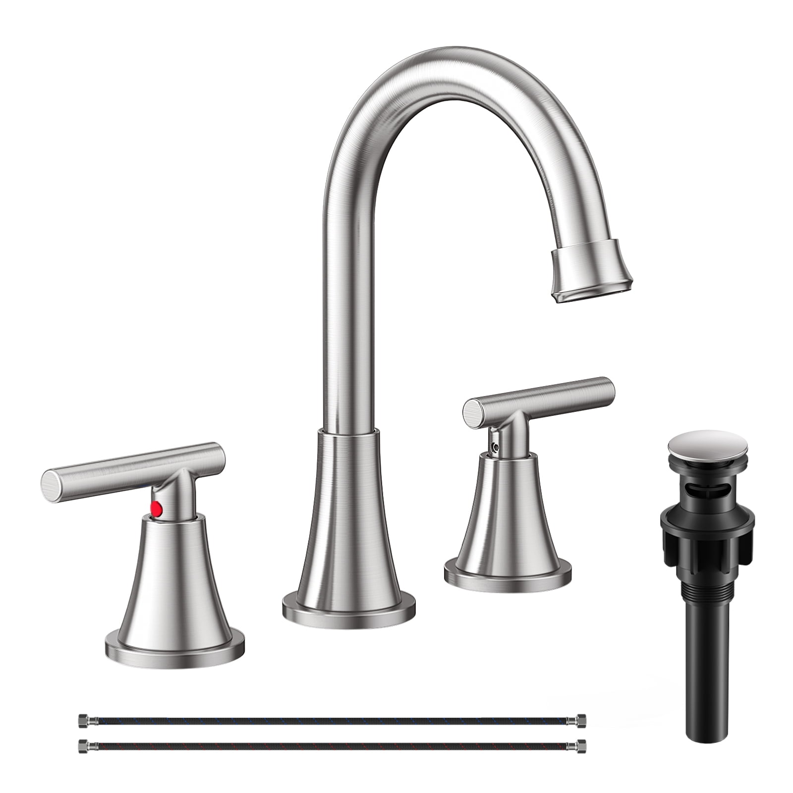 KINGTACK Bathroom Faucet for Sink 3 Hole, 8 Inch Bathroom Faucets with ...