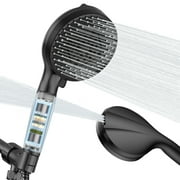 KINGTACK Filtered Shower Head with Handheld, High Pressure 10-Mode Handheld Shower Head, Matte Black