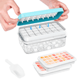 thumbnail image 1 of KINGTACK Ice Cube Tray, Ice Trays for Freezer, Ice Cube Tray With Lid and Bin, Making 56 pcs Ice Cubes, Chilling Cocktail, Whiskey, Coffee, with 2 trays, Ice Container, Scoop&Cover, BPA Free, 1 of 10