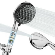 KINGTACK Shower Head with Handheld, 10 Spray Mode Shower Head with Filters, Remove Chlorine - Reduces Dry Itchy Skin, Chrome