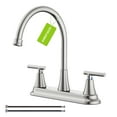 thumbnail image 1 of KINGTACK Two Handles Kitchen Faucet, 3 Hole or 4 Holel Faucet for Kitchen Sink, Brushed Nickel, 1 of 7