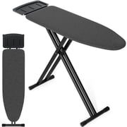 KINGTIDY Ironing Board with Iron Rest, Iron Board with 7 Level Adjustable Height & Rotating Nonslip Feet, 52.4x13.6 in, Black