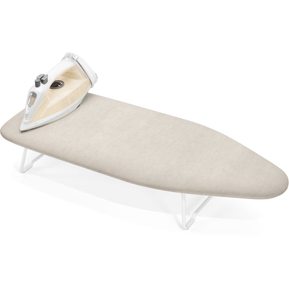 KINGTIDY Portable Ironing Board, Tabletop Small Iron Board with Hanger, Home&Travel&RV, Beige