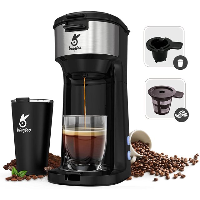 KINGTOO Coffee Maker with Milk Frother Single Serve Coffee Maker for K