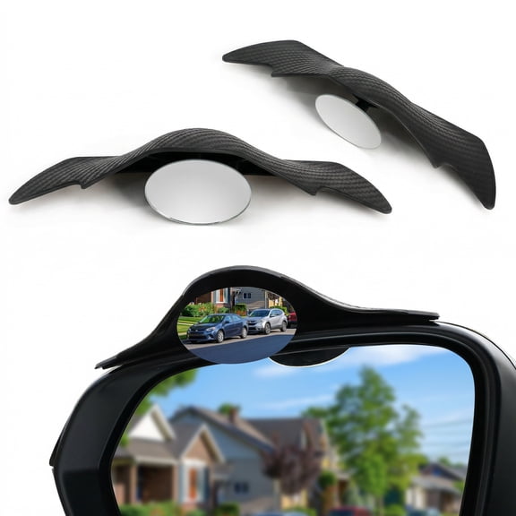 KINGWOLF 2 PCS Blind Spot Mirror with Side Mirror Rain Guard 360 Degree Rotation Reverse Assist Mirrors Universal for Most Cars,Black