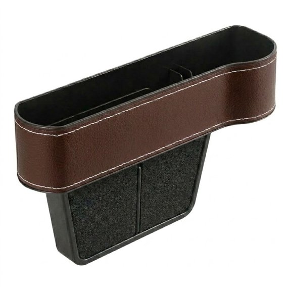 KINGWOLF Car Seat Gap Filler Organizer, Premium Leather Car Storage Box, Console Side Pocket for Phone, Keys, Sunglasses, Left or Right Side (Multi)