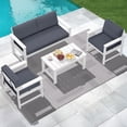 KINGYES 4 Pieces Outdoor Furniture Set, HDPE All Weather Use ...