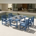 thumbnail image 1 of KINGYES 5 Piece Patio Dining Set for 4, HDPE Outdoor Table and Chairs Set with Umbrella Hole, Navy, 1 of 9